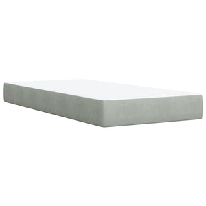 Κρεβάτι Boxspring με Στρώμα Ανοιχτό Γκρι 80x200 εκ. Βελούδινο