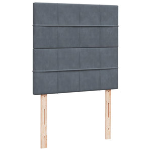 Κρεβάτι Boxspring με Στρώμα Σκούρο Γκρι 90x190 εκ. Βελούδινο