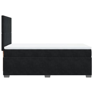Κρεβάτι Boxspring με Στρώμα Μαύρο 90x200 εκ. Βελούδινο - Pakobazaar