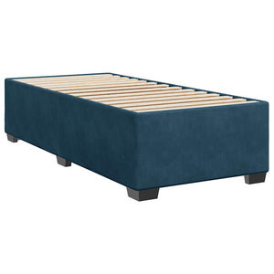 Κρεβάτι Boxspring με Στρώμα Μπλε 90x200 εκ. Βελούδινο - Pakobazaar