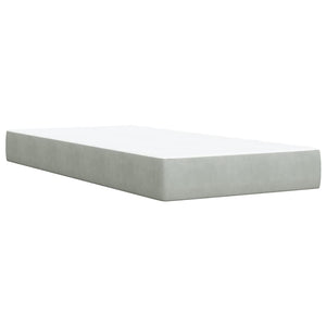Κρεβάτι Boxspring με Στρώμα Ανοιχτό Γκρι 100x200 εκ. Βελούδινο