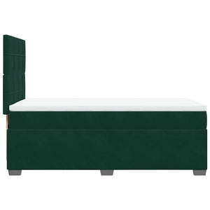 Κρεβάτι Boxspring με Στρώμα Σκούρο Πράσινο 100x200εκ. Βελούδινο