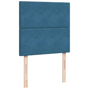 Κρεβάτι Boxspring με Στρώμα Μπλε 100x200 εκ. Βελούδινο