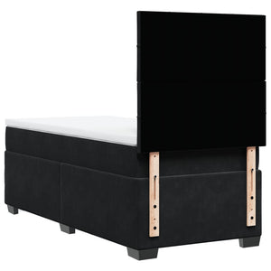Κρεβάτι Boxspring με Στρώμα Μαύρο 100x200 εκ. Βελούδινο