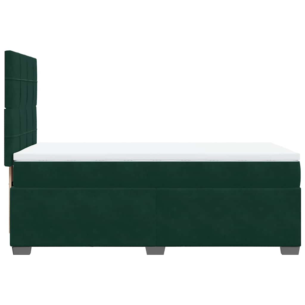 Κρεβάτι Boxspring με Στρώμα Σκούρο Πράσινο 100x200εκ. Βελούδινο