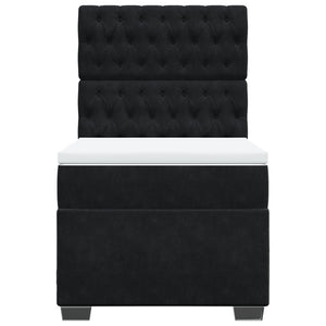 Κρεβάτι Boxspring με Στρώμα Μαύρο 100x200 εκ. Βελούδινο - Pakobazaar