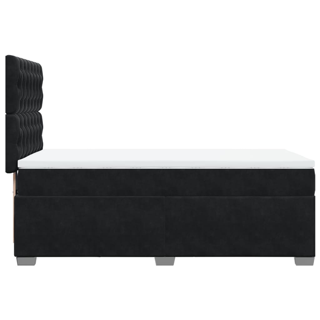 Κρεβάτι Boxspring με Στρώμα Μαύρο 100x200 εκ. Βελούδινο - Pakobazaar
