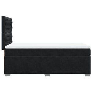 Κρεβάτι Boxspring με Στρώμα Μαύρο 100x200 εκ. Βελούδινο - Pakobazaar