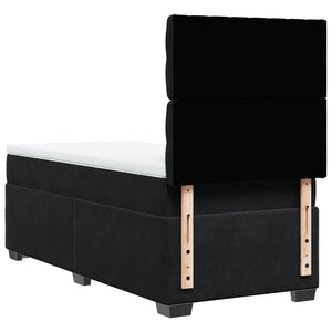 Κρεβάτι Boxspring με Στρώμα Μαύρο 100x200 εκ. Βελούδινο - Pakobazaar