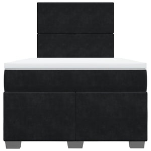 Κρεβάτι Boxspring με Στρώμα Μαύρο 120x190 εκ. Βελούδινο