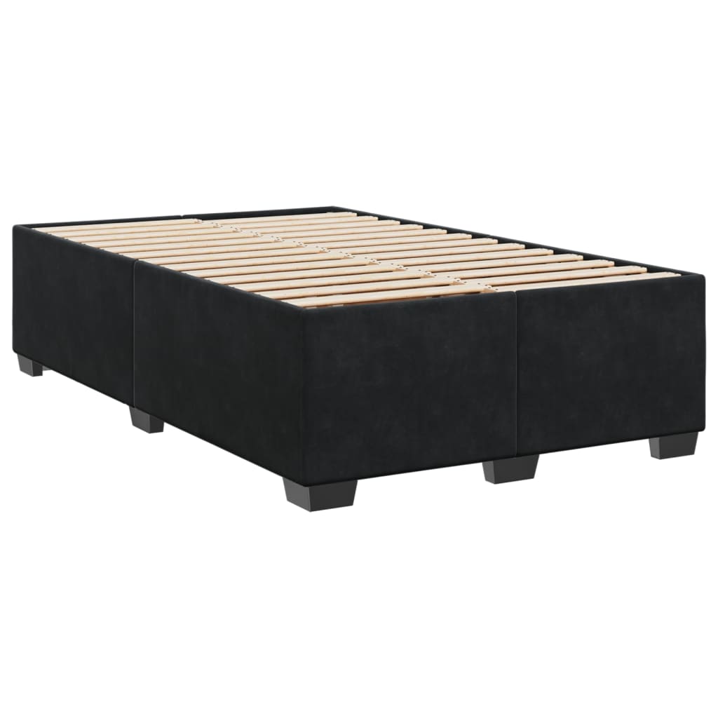 Κρεβάτι Boxspring με Στρώμα Μαύρο 120x190 εκ. Βελούδινο