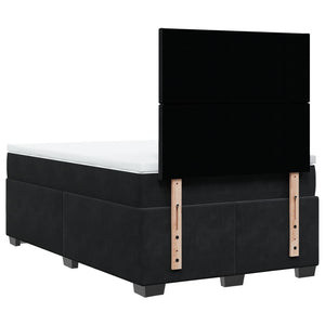 Κρεβάτι Boxspring με Στρώμα Μαύρο 120x190 εκ. Βελούδινο