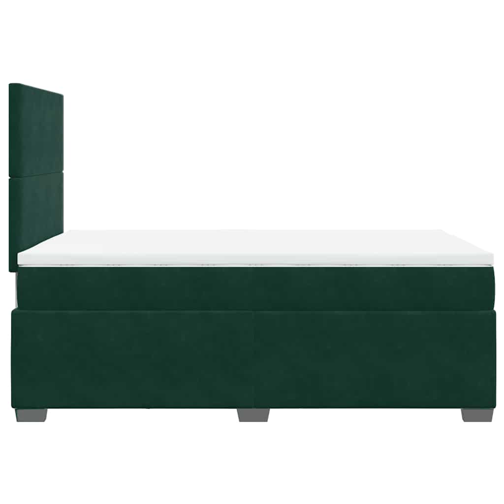 Κρεβάτι Boxspring με Στρώμα Σκούρο Πράσινο 120x190εκ. Βελούδινο