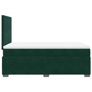Κρεβάτι Boxspring με Στρώμα Σκούρο Πράσινο 120x190εκ. Βελούδινο