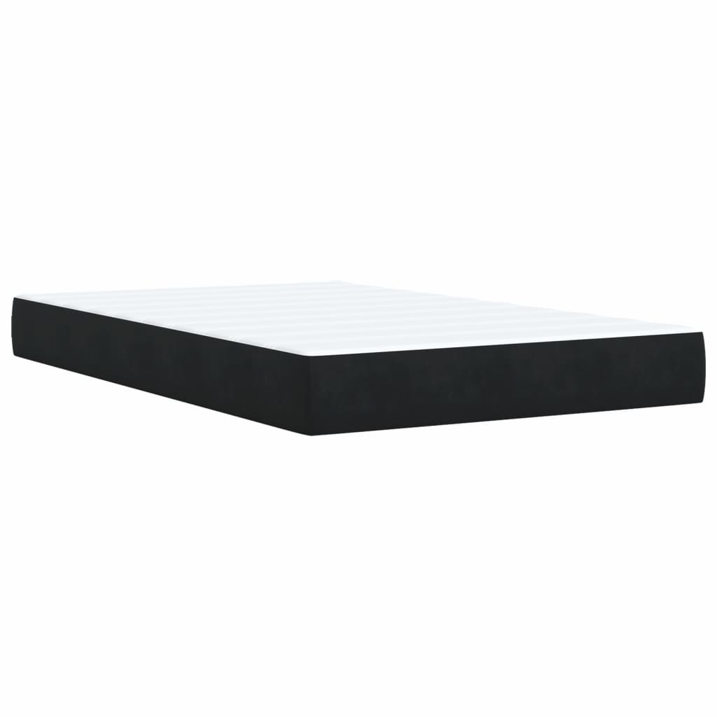 Κρεβάτι Boxspring με Στρώμα Μαύρο 120x190 εκ. Βελούδινο