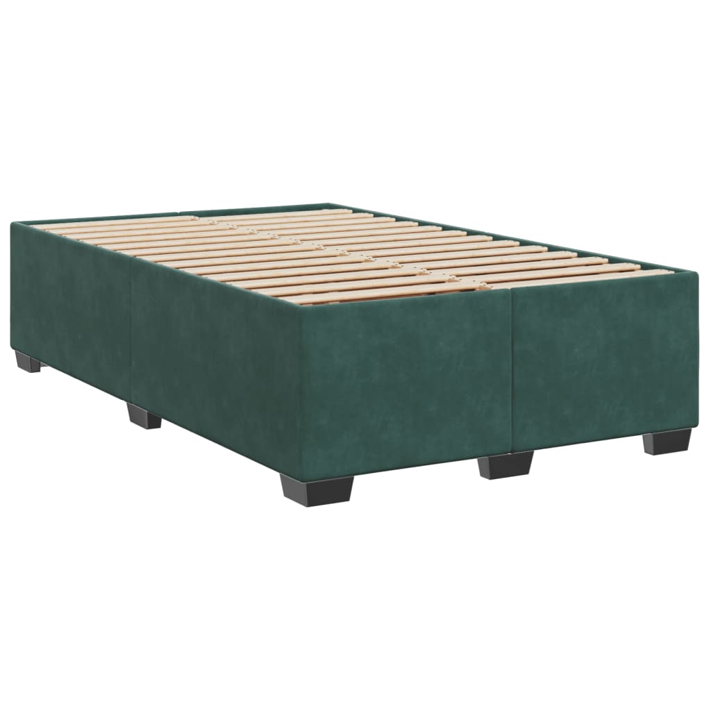 Κρεβάτι Boxspring με Στρώμα Σκούρο Πράσινο 120x190εκ. Βελούδινο