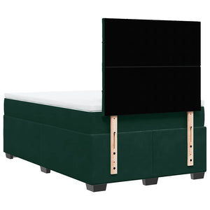 Κρεβάτι Boxspring με Στρώμα Σκούρο Πράσινο 120x190εκ. Βελούδινο