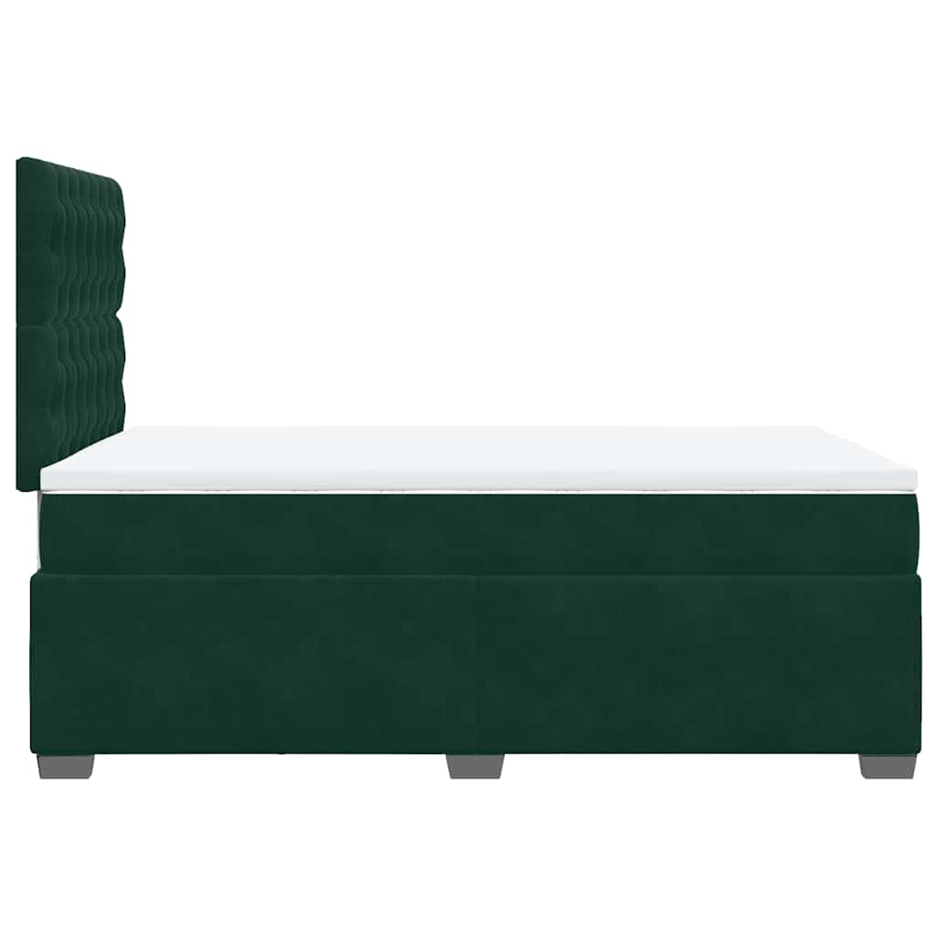 Κρεβάτι Boxspring με Στρώμα Σκούρο Πράσινο 120x190εκ. Βελούδινο - Pakobazaar