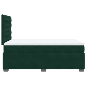 Κρεβάτι Boxspring με Στρώμα Σκούρο Πράσινο 120x190εκ. Βελούδινο - Pakobazaar