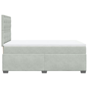 Κρεβάτι Boxspring με Στρώμα Ανοιχτό Γκρι 120x190 εκ. Βελούδινο - Pakobazaar