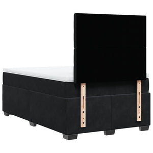 Κρεβάτι Boxspring με Στρώμα Μαύρο 120x190 εκ. Βελούδινο