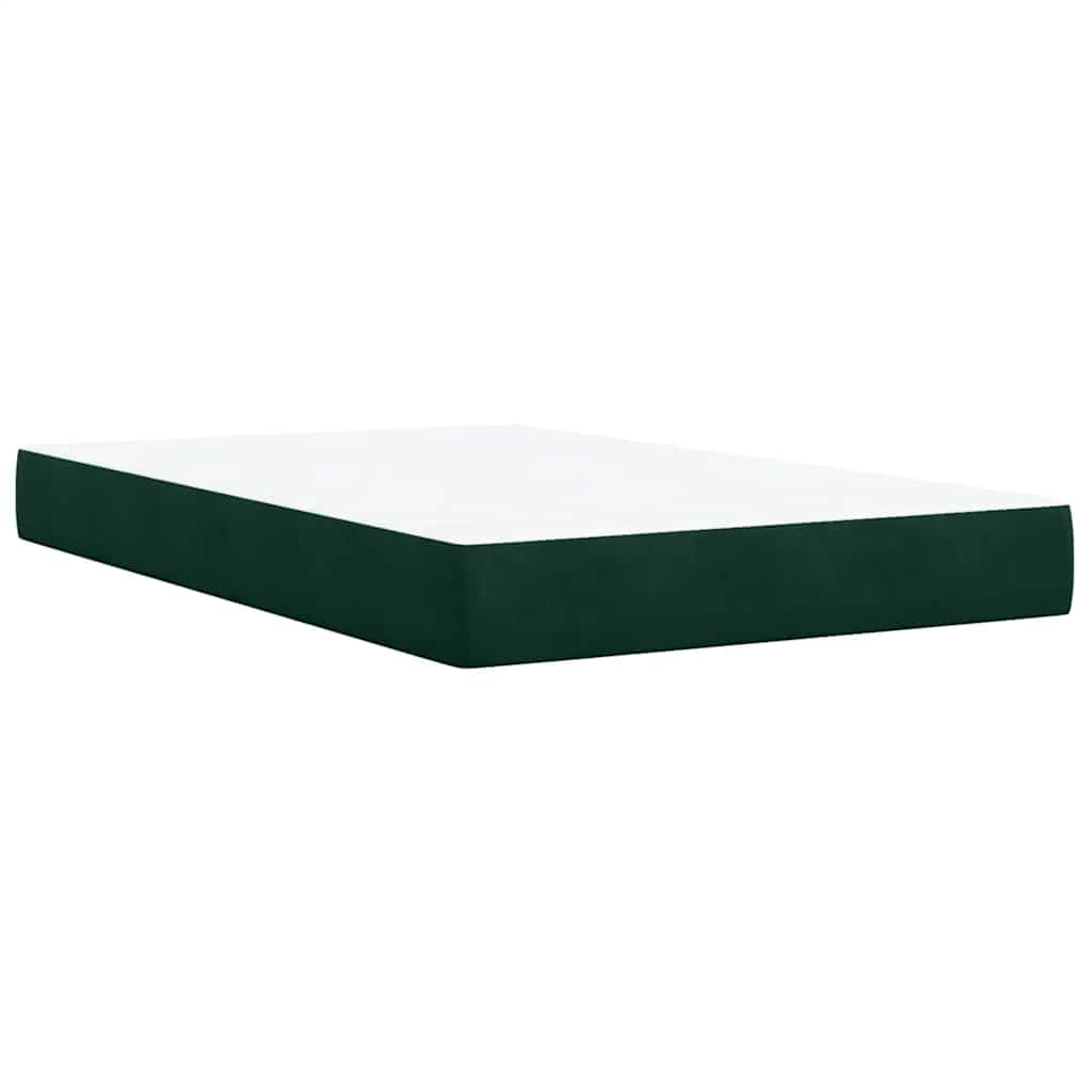Κρεβάτι Boxspring με Στρώμα Σκούρο Πράσινο 120x190εκ. Βελούδινο