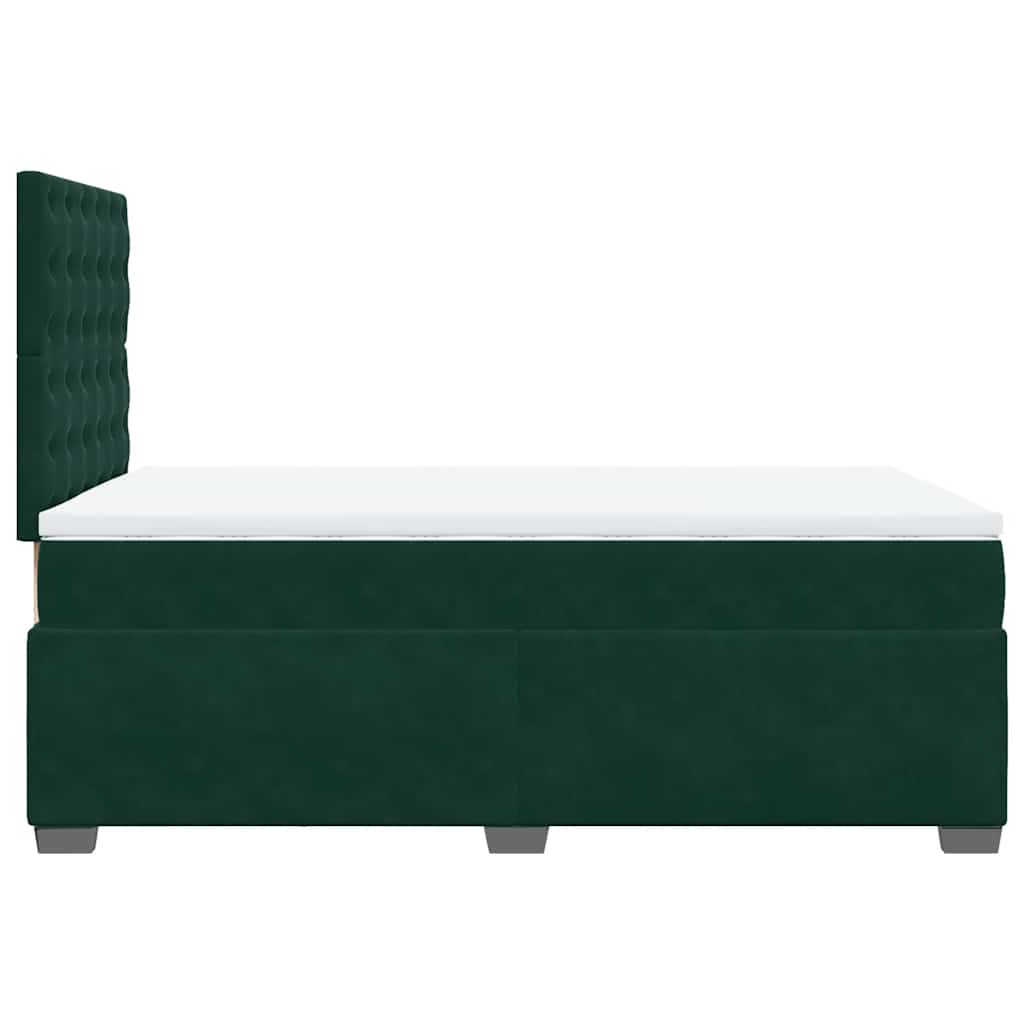 Κρεβάτι Boxspring με Στρώμα Σκούρο Πράσινο 120x190εκ. Βελούδινο