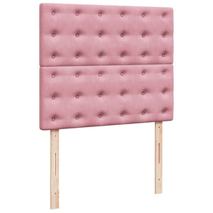 Κρεβάτι Boxspring με Στρώμα Ροζ 120x190 εκ. Βελούδινο - Pakobazaar