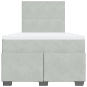 Κρεβάτι Boxspring με Στρώμα Ανοιχτό Γκρι 120x200 εκ. Βελούδινο