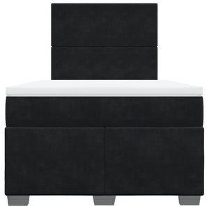 Κρεβάτι Boxspring με Στρώμα Μαύρο 120 x 200 εκ. Βελούδινο