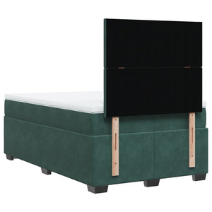 Κρεβάτι Boxspring με Στρώμα Σκούρο Πράσινο 120x200εκ. Βελούδινο