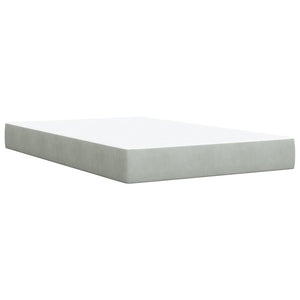 Κρεβάτι Boxspring με Στρώμα Ανοιχτό Γκρι 120x200 εκ. Βελούδινο