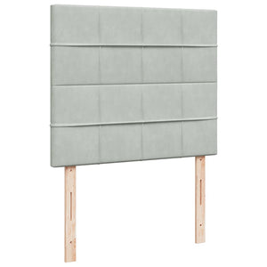 Κρεβάτι Boxspring με Στρώμα Ανοιχτό Γκρι 120x200 εκ. Βελούδινο