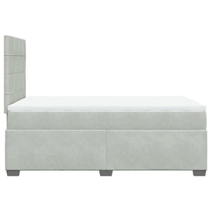 Κρεβάτι Boxspring με Στρώμα Ανοιχτό Γκρι 120x200 εκ. Βελούδινο