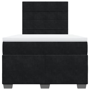 Κρεβάτι Boxspring με Στρώμα Μαύρο 120 x 200 εκ. Βελούδινο
