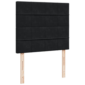 Κρεβάτι Boxspring με Στρώμα Μαύρο 120 x 200 εκ. Βελούδινο