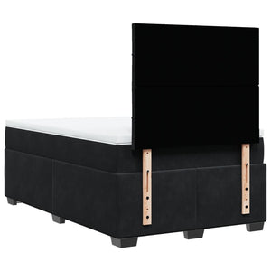 Κρεβάτι Boxspring με Στρώμα Μαύρο 120 x 200 εκ. Βελούδινο