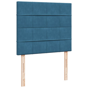 Κρεβάτι Boxspring με Στρώμα Μπλε 120x200 εκ. Βελούδινο - Pakobazaar