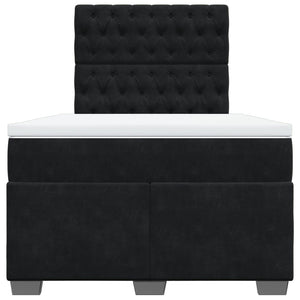 Κρεβάτι Boxspring με Στρώμα Μαύρο 120 x 200 εκ. Βελούδινο - Pakobazaar