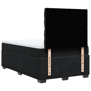 Κρεβάτι Boxspring με Στρώμα Μαύρο 120 x 200 εκ. Βελούδινο - Pakobazaar