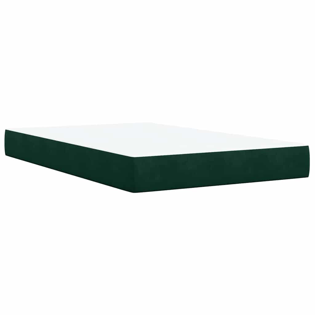Κρεβάτι Boxspring με Στρώμα Σκούρο Πράσινο 120x200εκ. Βελούδινο - Pakobazaar