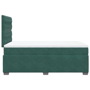 Κρεβάτι Boxspring με Στρώμα Σκούρο Πράσινο 120x200εκ. Βελούδινο - Pakobazaar