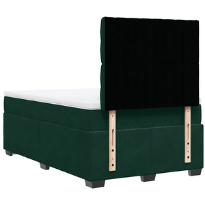 Κρεβάτι Boxspring με Στρώμα Σκούρο Πράσινο 120x200εκ. Βελούδινο - Pakobazaar