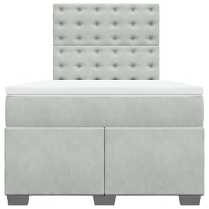 Κρεβάτι Boxspring με Στρώμα Ανοιχτό Γκρι 120x200 εκ. Βελούδινο - Pakobazaar