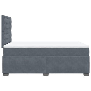 Κρεβάτι Boxspring με Στρώμα Σκούρο Γκρι 120x200 εκ. Βελούδινο - Pakobazaar