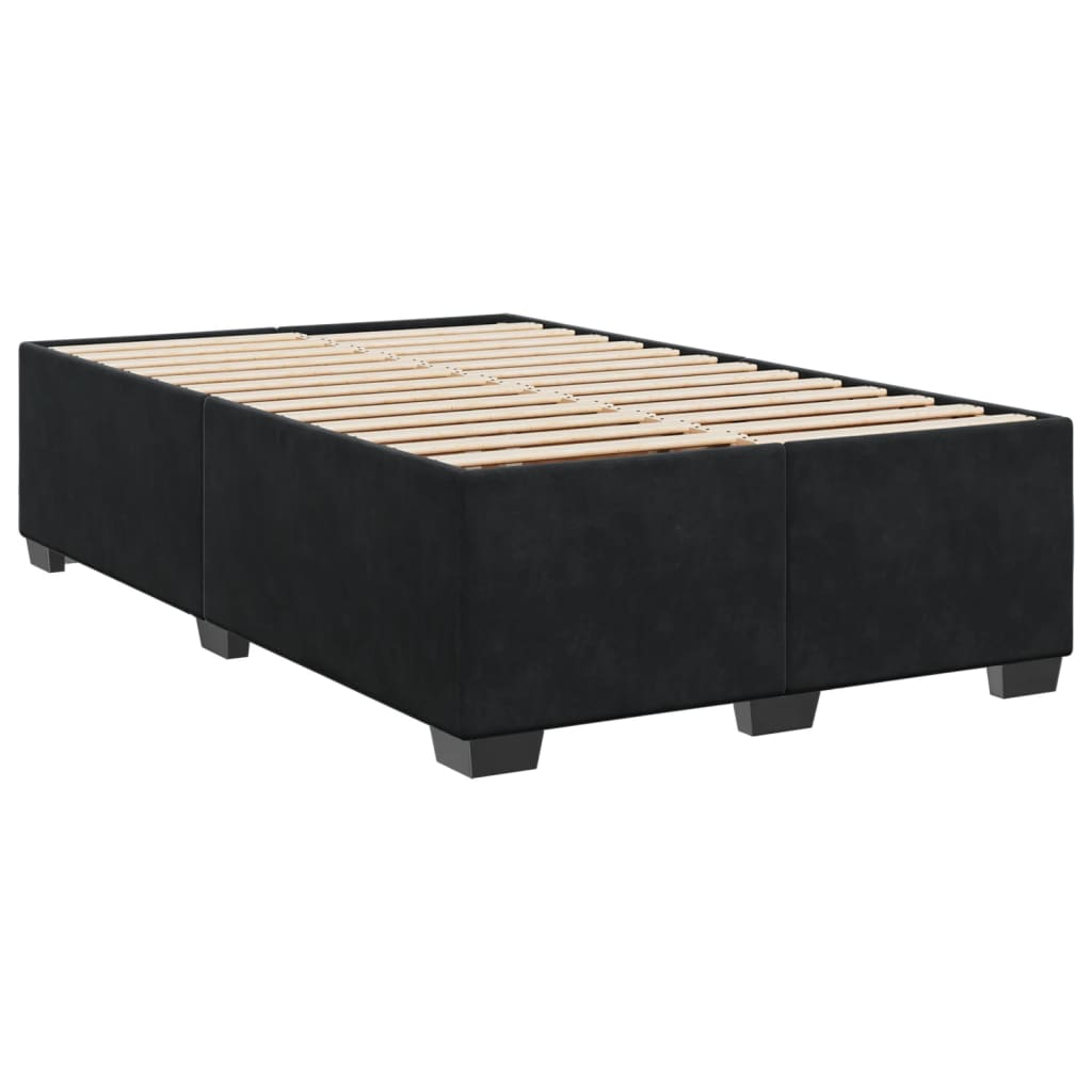 Κρεβάτι Boxspring με Στρώμα Μαύρο 120 x 200 εκ. Βελούδινο
