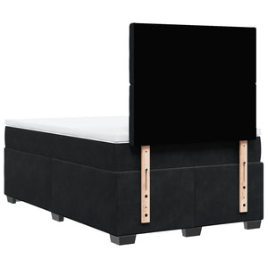 Κρεβάτι Boxspring με Στρώμα Μαύρο 120 x 200 εκ. Βελούδινο