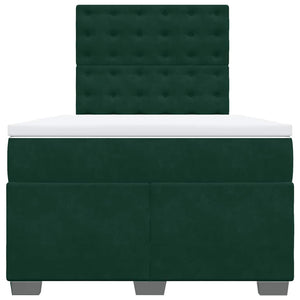 Κρεβάτι Boxspring με Στρώμα Σκούρο Πράσινο 120x200εκ. Βελούδινο