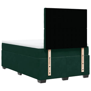 Κρεβάτι Boxspring με Στρώμα Σκούρο Πράσινο 120x200εκ. Βελούδινο