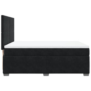Κρεβάτι Boxspring με Στρώμα Μαύρο 140x190 εκ. Βελούδινο - Pakobazaar